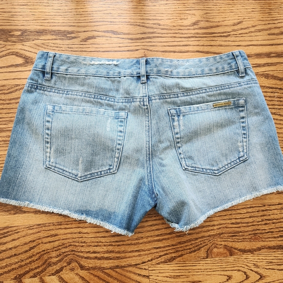 Michael Kors Denim Jean Blue Women's Size 4  Shorts Frayed Hem Cut Offs - Picture 5 of 11